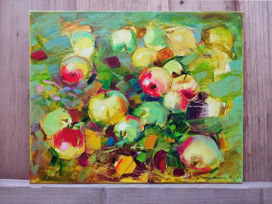 Apples Gifts of Autumn. Original oil painting