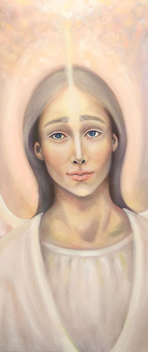 Archangel Anael - original oil painting on stretched canvas by Nino Ponditerra