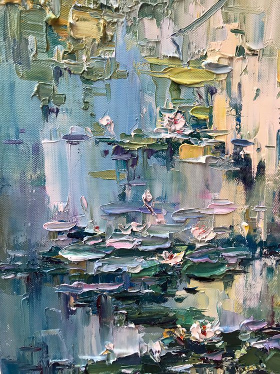 "Morning Water-Lilies"original oil painting by Artem Grunyka