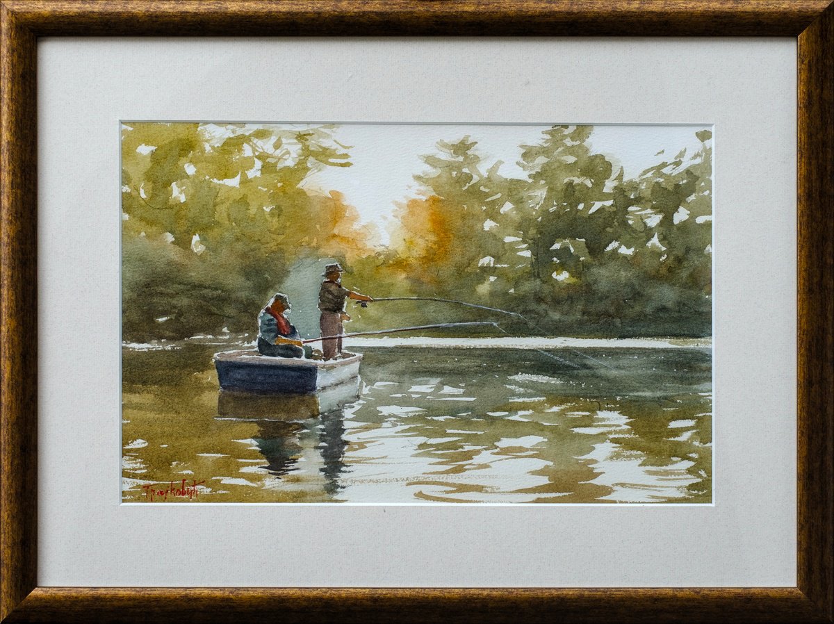 Impressionistic Watercolour , Fishermen By Dejan Trajkovic, 18 X 14, Artwork For Sale On Artfinder