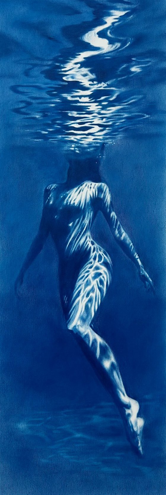 Naiad - Water Nymph Large Blue Nude