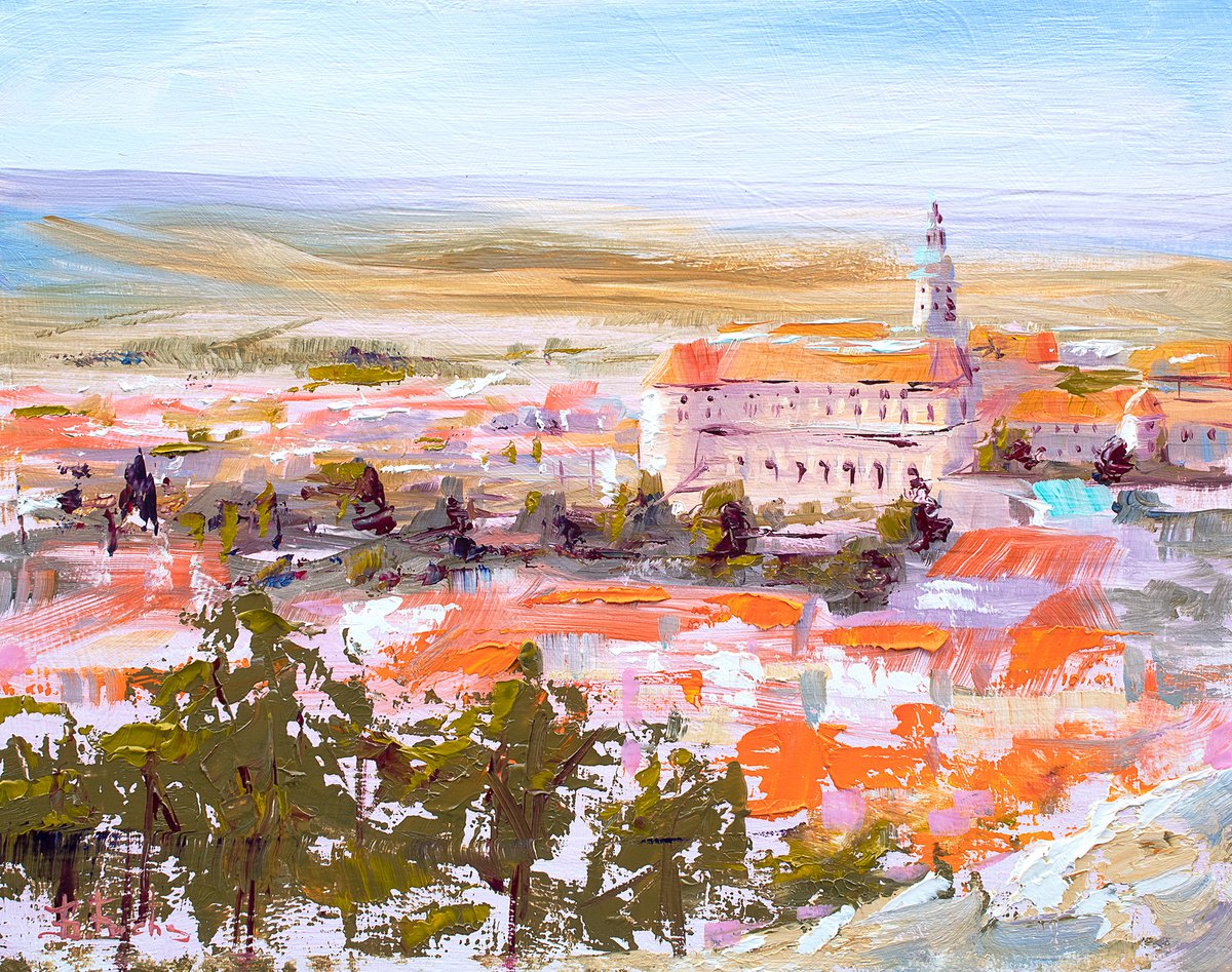 Mikulov city painting by Bozhena Fuchs