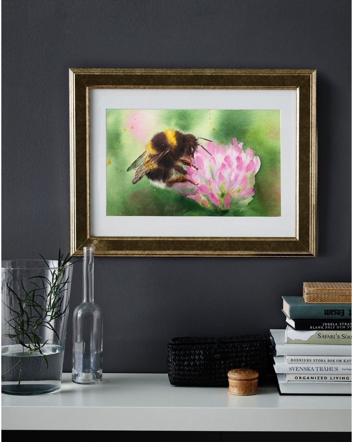 Original Watercolour - Set of 2 - Bumblebee+rapeseed by Olga