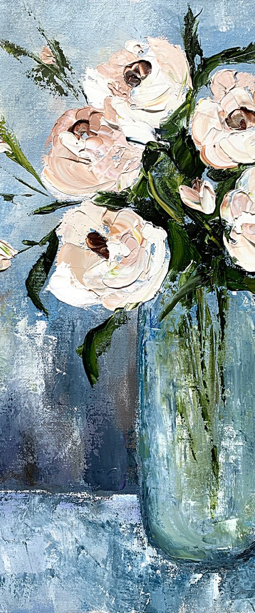 White flowers Mini Artwork. by Marina Skromova