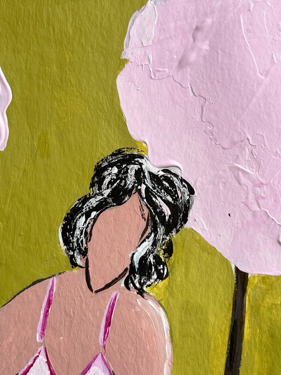 Woman Cat Painting