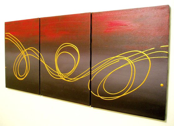 Gold Horizon abstract triptych