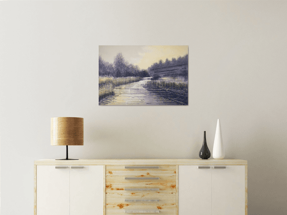 Summer River At Dusk