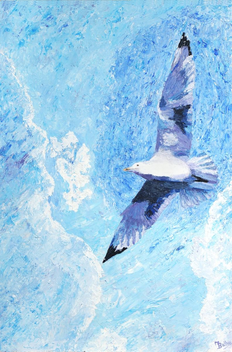 Soaring - Palette Knife Painting - Ready To Hang by Margaret Battye