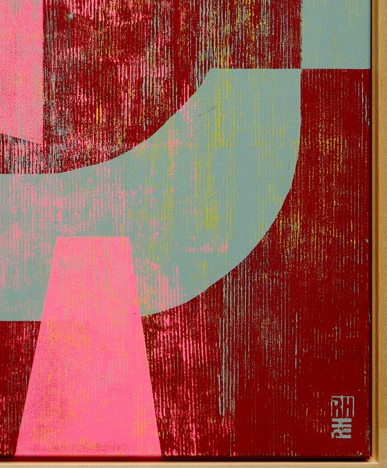 Fractured fallen pink red