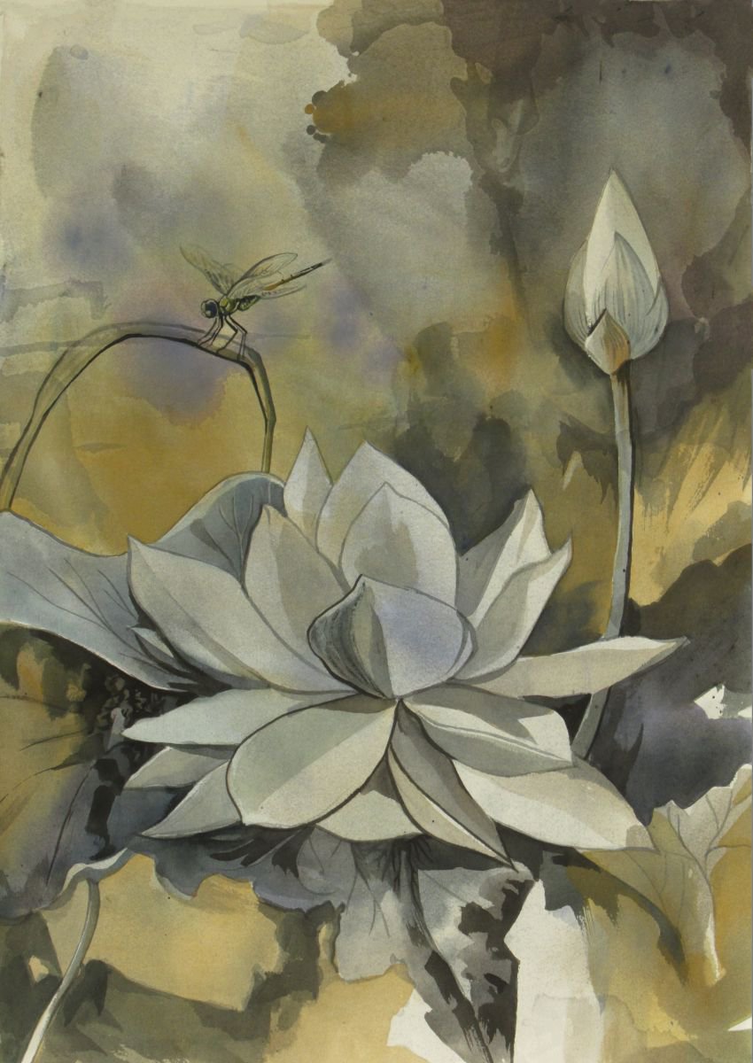 a moment at the lotus pond by Alfred Ng