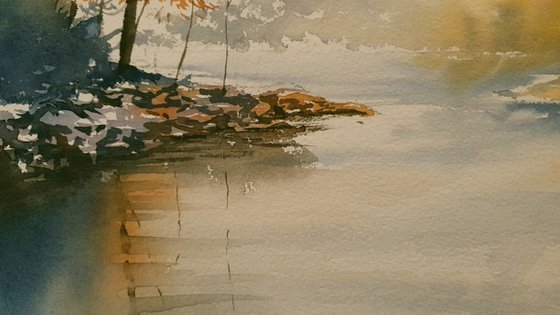 Misty Lake Reflections