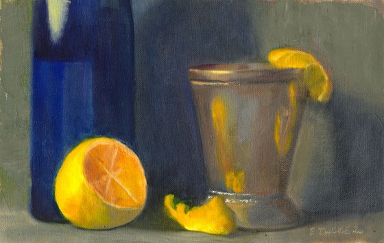 Silver Cup and Lemon