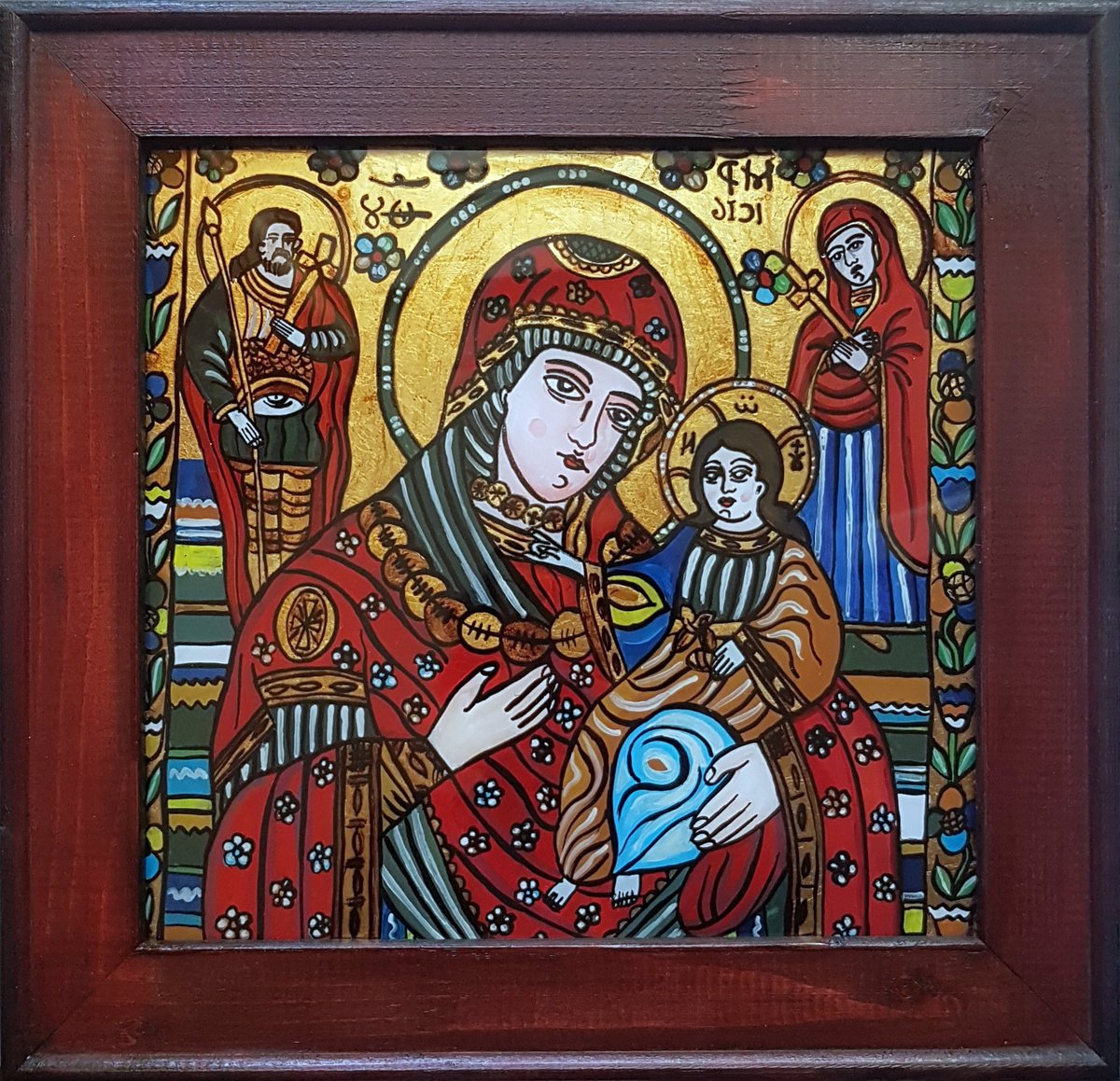 The Blessed Virgin Mary with Baby Jesus in Her Arms Acrylic painting by ...