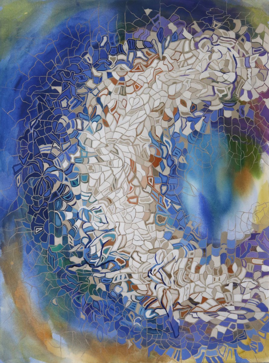 Abstract Acrylic Painting By Peggy Lee, 22 X 30", Then There #11, Original Artwork