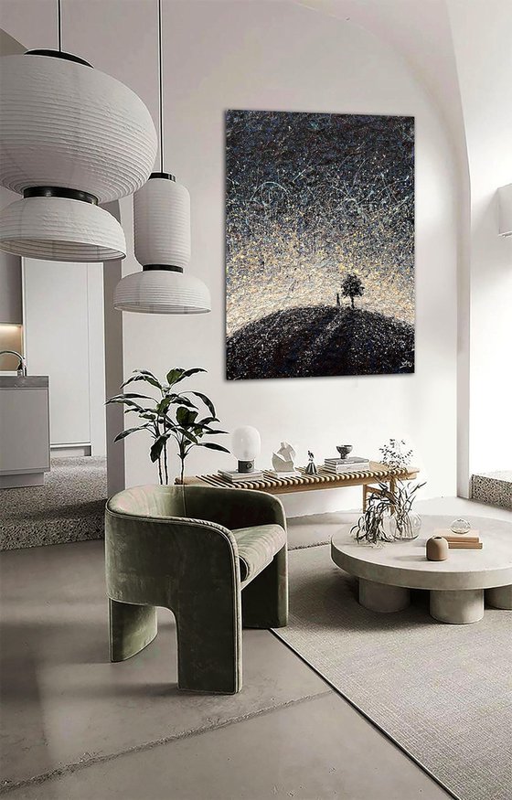 Painting with meaning Philosophical painting Black white abstraction