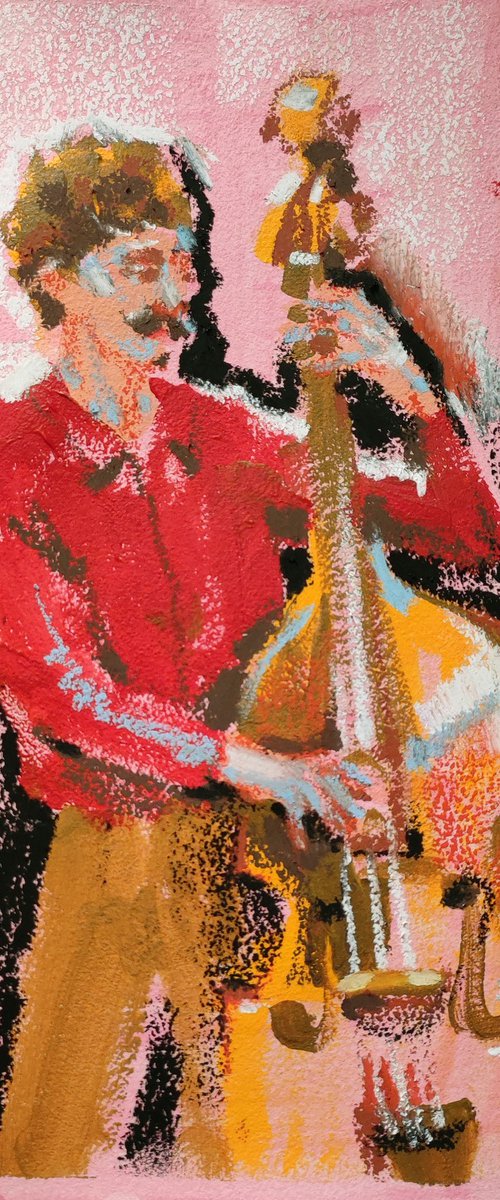 Bass Line — Oil Pastel Painting by Natalia Miasnikova