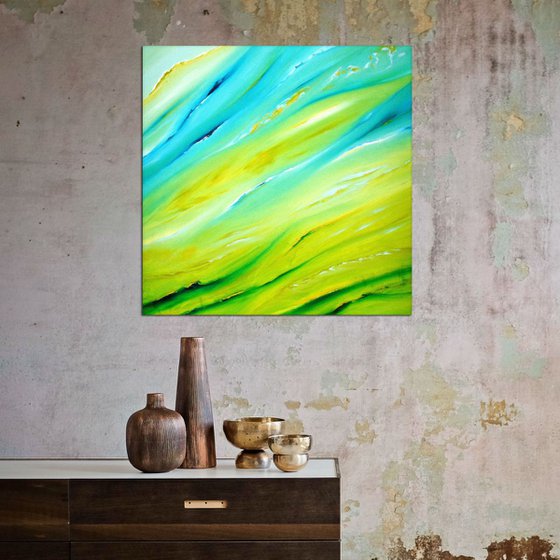 Luminance - 60x60 cm, Original abstract painting, oil on canvas