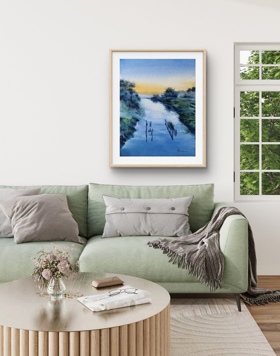 Blue silence of landscape