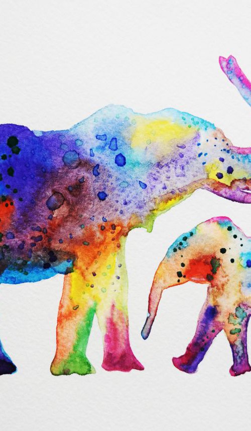 Elephants by Luba Ostroushko
