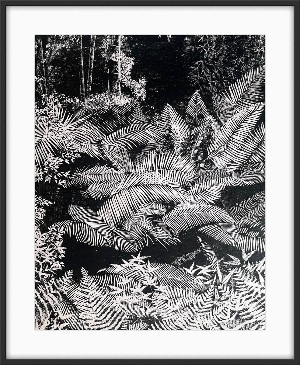 Illustrative Linocut , Botany I By Amy Cundall, 27 X 31, Artwork For Sale On Artfinder
