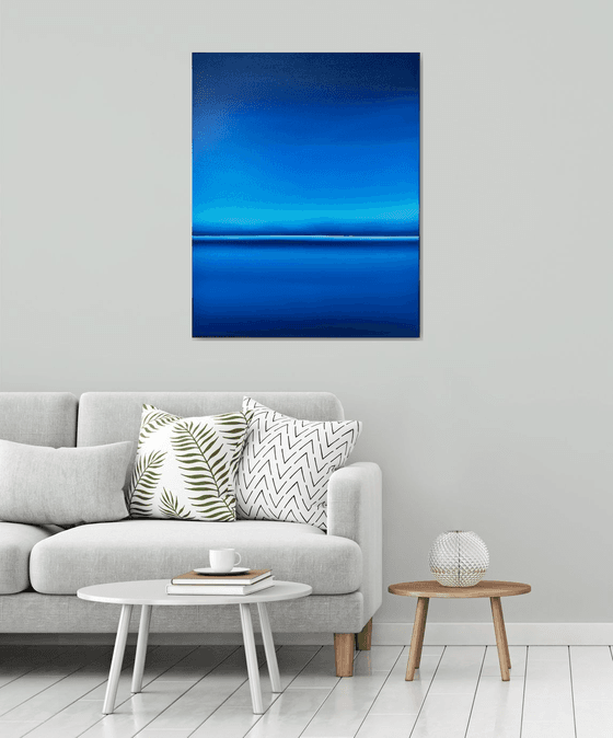Night lake in Ukraine - Blue abstract