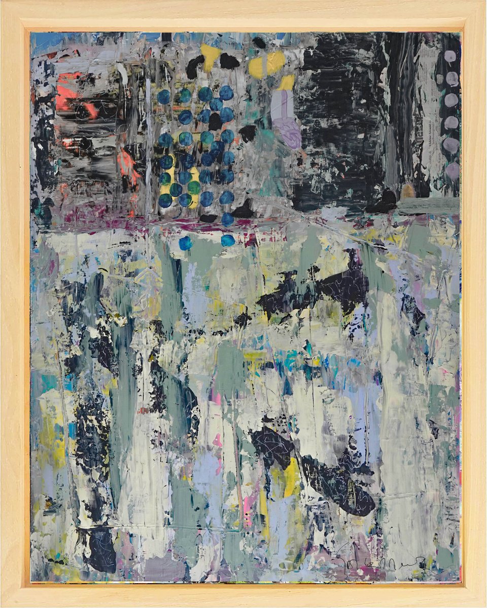 Organic Abstract Acrylic Painting By Geert Lemmers Fpa, 33 X 41, Mystery And Substance I, Original Artwork