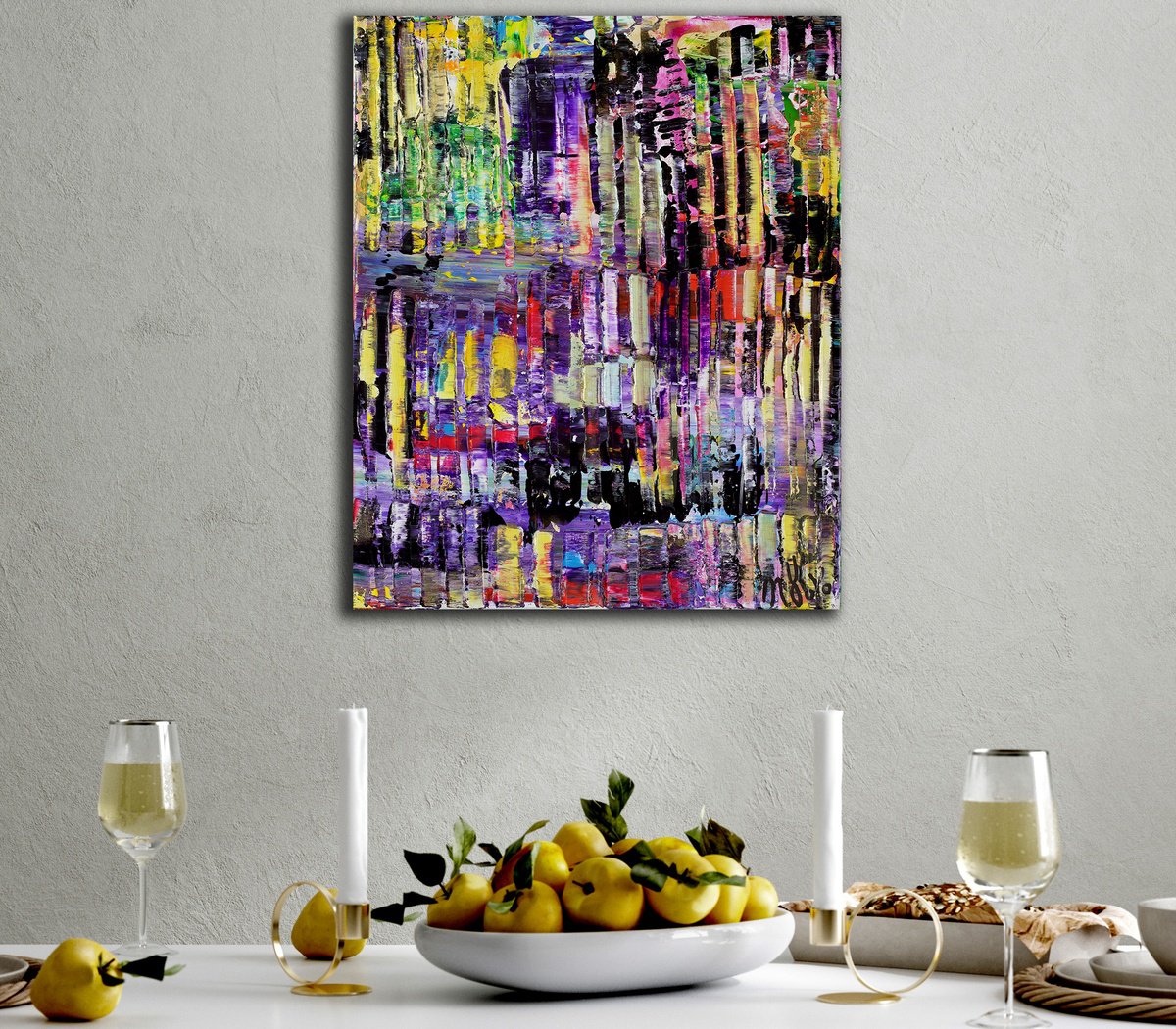 Abstract Acrylic Painting By Nestor Toro, 16 X 20", Summer Electric 2, Original Artwork