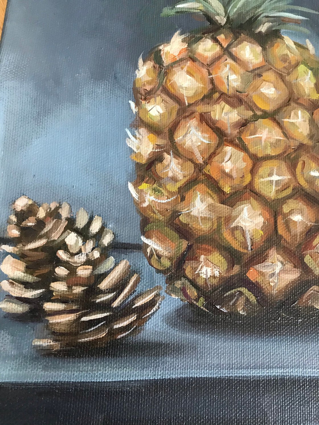 Pineapple Oil Painting Limes Hibiscus Food Art