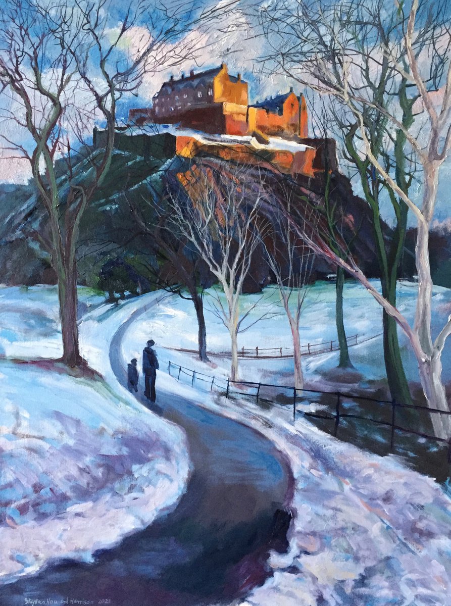 Impressionistic Cityscapes Oil Painting By Stephen Howard Harrison, 26 X 34", 