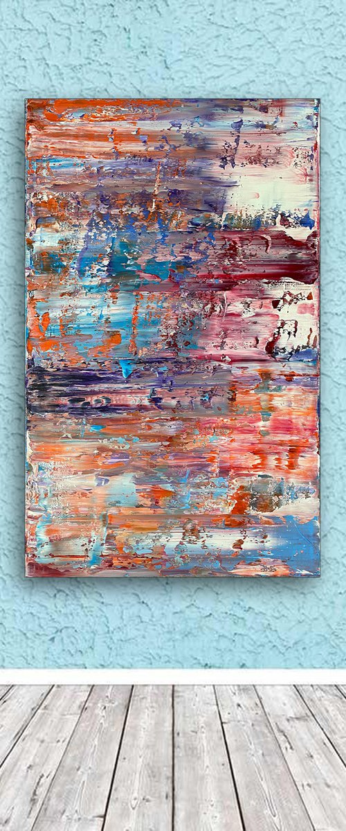 "We'll Float" - Original Large PMS Oil Painting On Mounted Wooden Panel - 20 x 32 inches by Preston M. Smith (PMS)