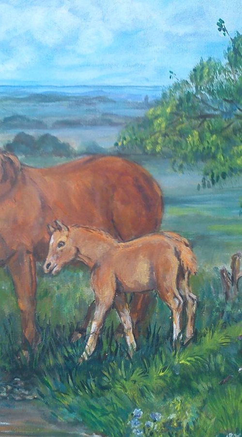 Mare and foal No.3 by Valerie Reffold