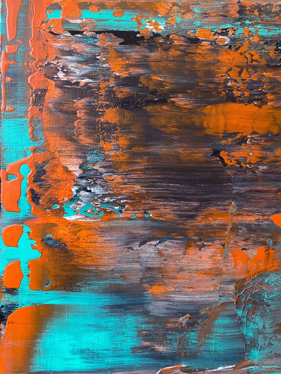 "Trip The Light Fantastic" - Original PMS Large Abstract Acrylic Painting On Canvas - 40" x 16"