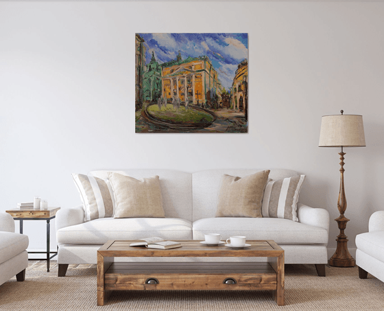 Russian Architecture - Chamber of Commerce and Industry of the Russian Federation - Moscow Cityscape - Oil Painting