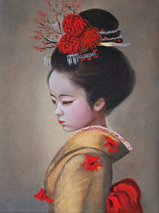 Japanese Girls- Two Paintings