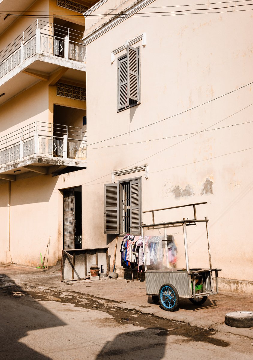 Impressionistic Cityscapes Photograph By Tom Hanslien, 33 X 47", Battambang, Cambodia Iv, Original Artwork
