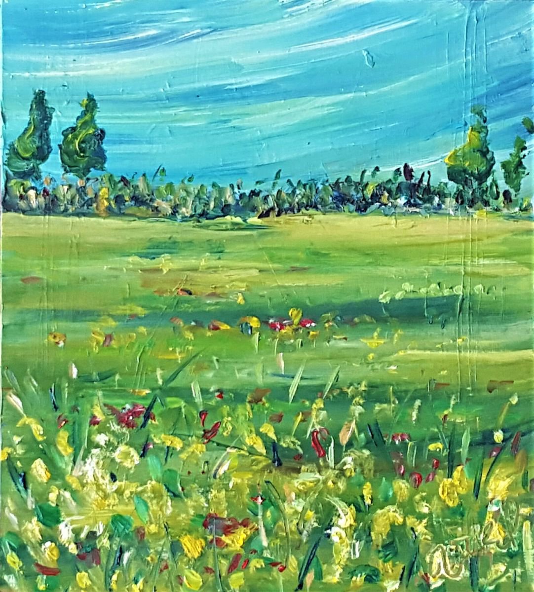 Summer Meadow by Niki Purcell - Irish Landscape Painting