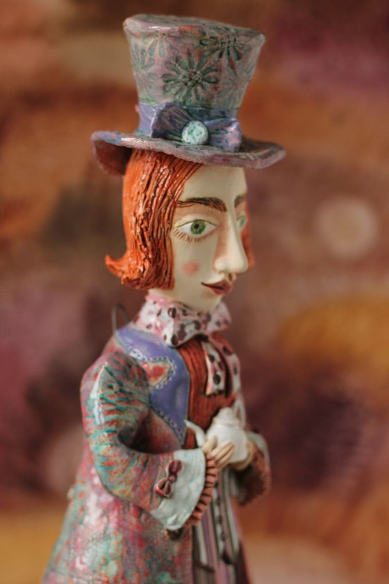 From the Alice in Wonderland. The Hatter.  Wall sculpture by Elya Yalonetski