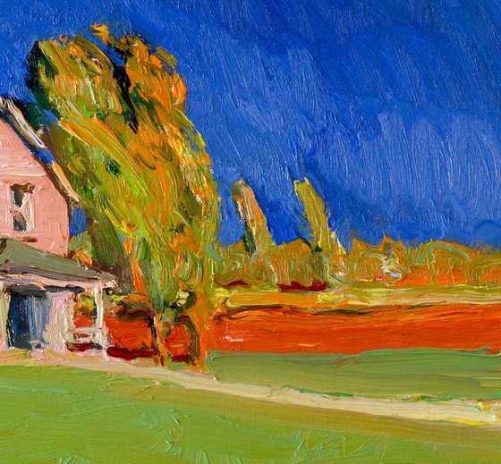 Farmhouse in Midwest. Windy Day