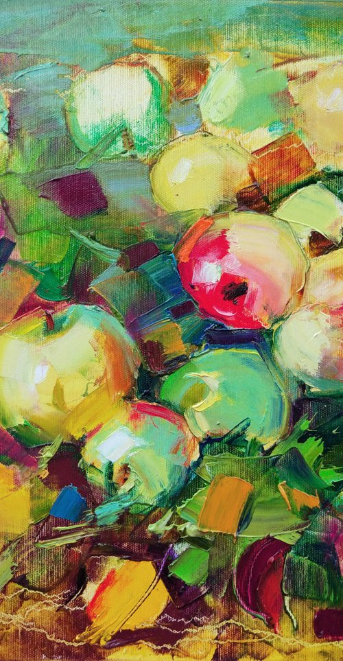 Apples Gifts of Autumn. Original oil painting by Helen Shukina