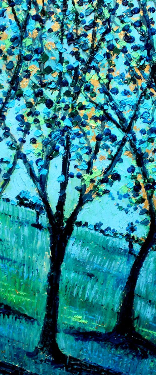Landscape in Blue and Gold I by Paul J Best