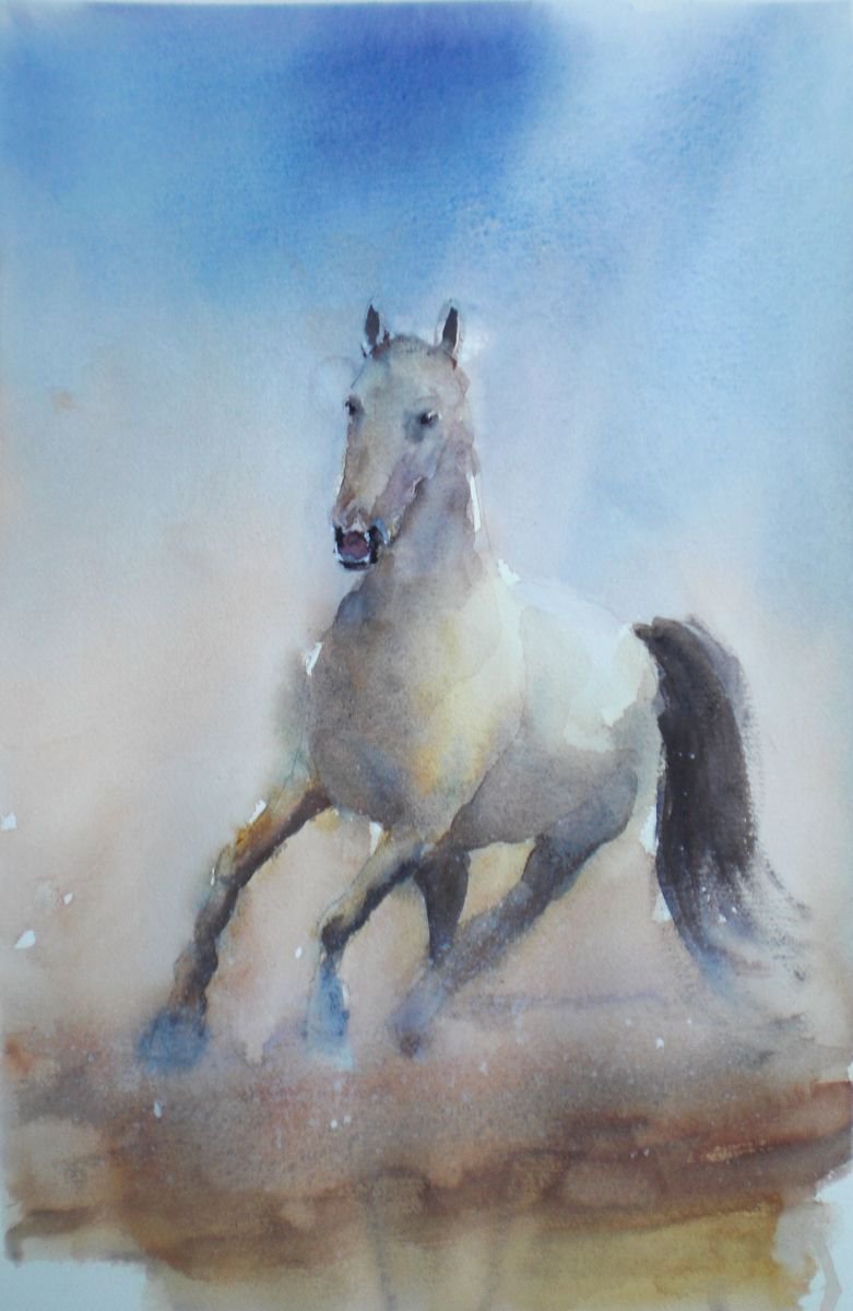 Expressive Animal Watercolour By Giorgio Gosti, 11 X 17, Horse 2, Original Artwork
