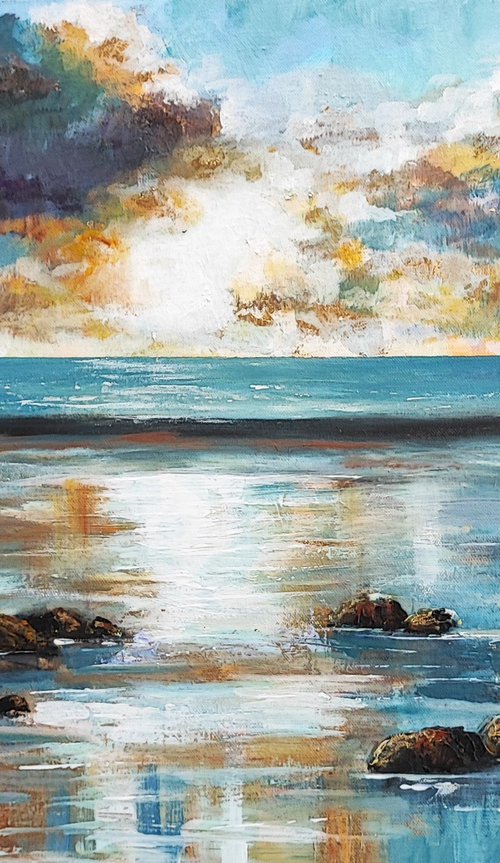 Sunrise on ocean by Tatajana Obuhova