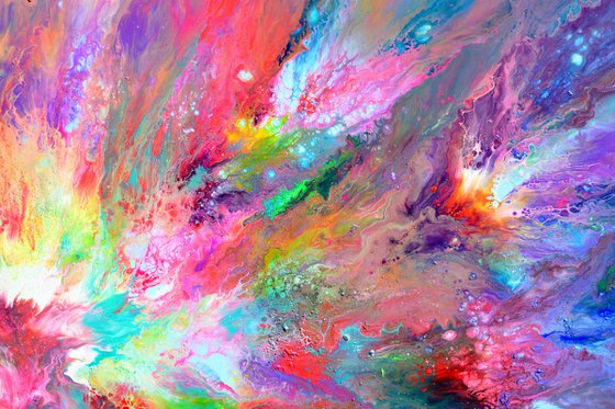 55x31.5'' Large Colorful Ready to Hang Abstract Painting Happy Harmony XXX