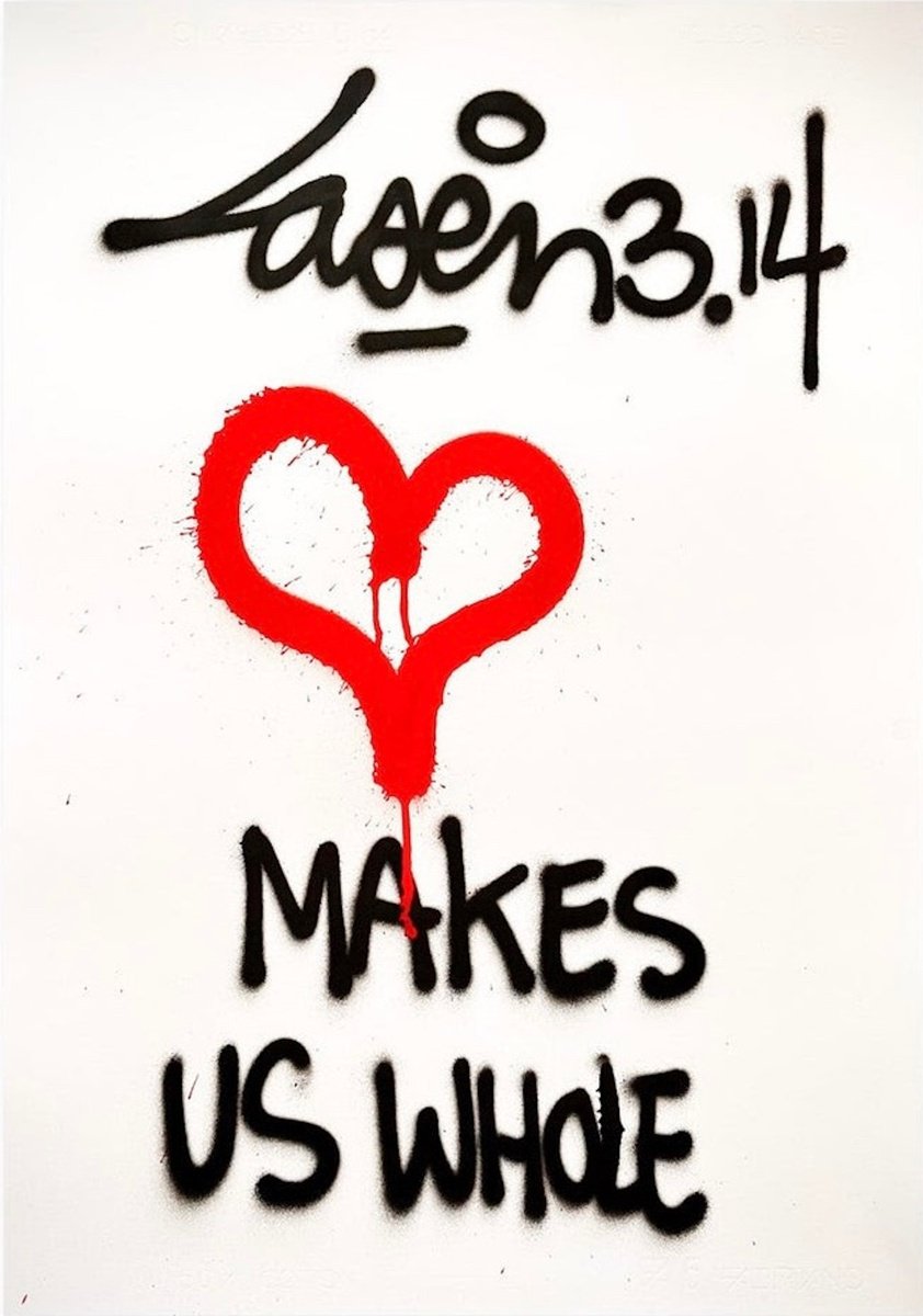 Urban And Pop Abstract Painting By Laser 3.14, 20 X 28", Love Makes Us Whole, Original Artwork