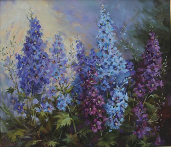 Kings of the sun. Delphiniums.