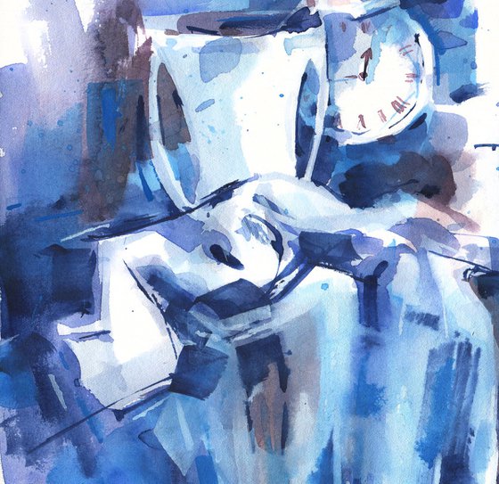 Original watercolor painting "Midnight"