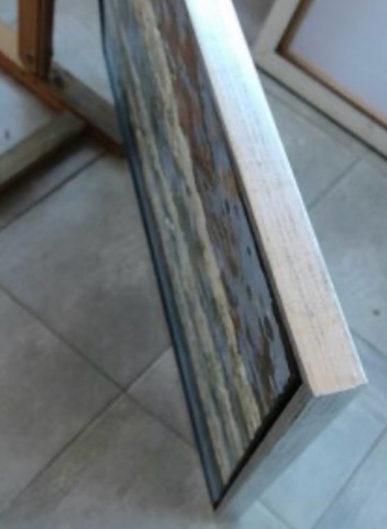 Triptych " Blåvand" Waves of the Northsea .