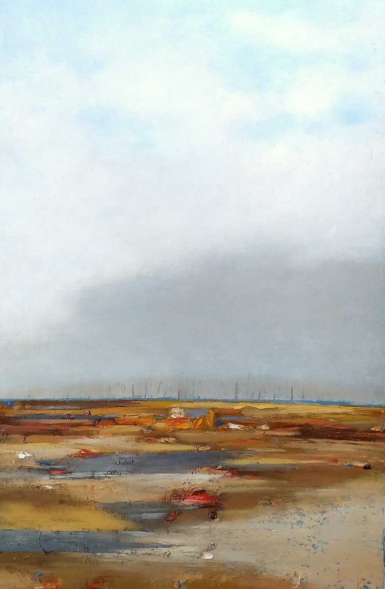 Abstract Landscape Oil Painting By Kestutis Jauniskis, 16 X 24", Landscape 53, Original Artwork