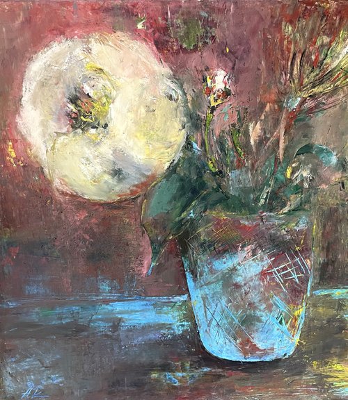 Crystal Vase With Flowers by Lena Ru