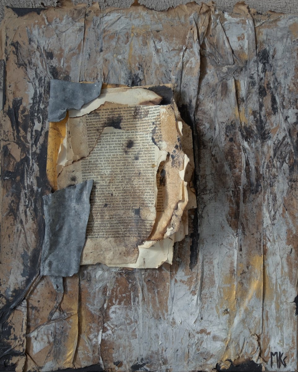 Abstract Painting By Marie Claude Kerrenneur, 18 X 22", Le Chapitre D